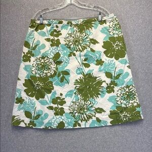 Valerie Stevens Green and Blue A-Line Mini Skirt
